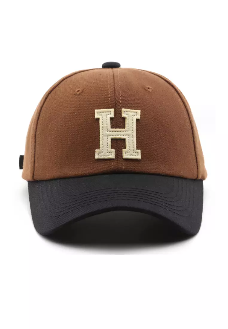 網上選購One Grocery Style 字母H 刺繡棕色黑色可調節棒球帽OGKCHT2403 