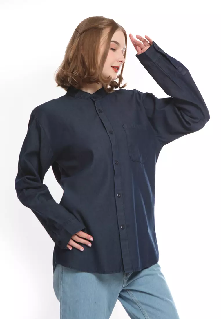 Tunik Denim Krah Mandarin KT282308
