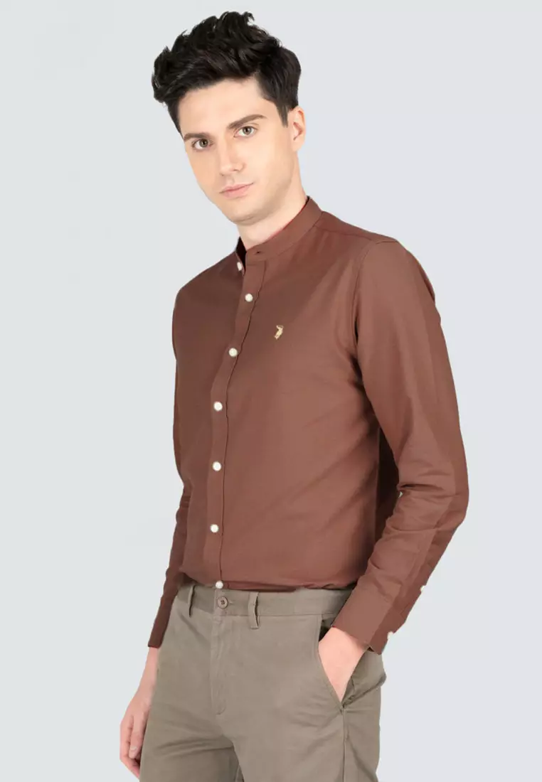 Polo Haus - Men’s Cotton Mix Signature Fit Mandarin Collar MBLSE002