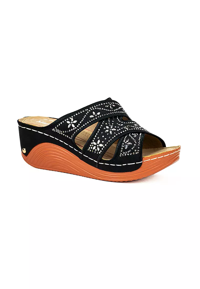 Discount on Mario D' boro Runway  shoes - SKU: Women's Wedge Sandals LV 22412 Black C51 C58