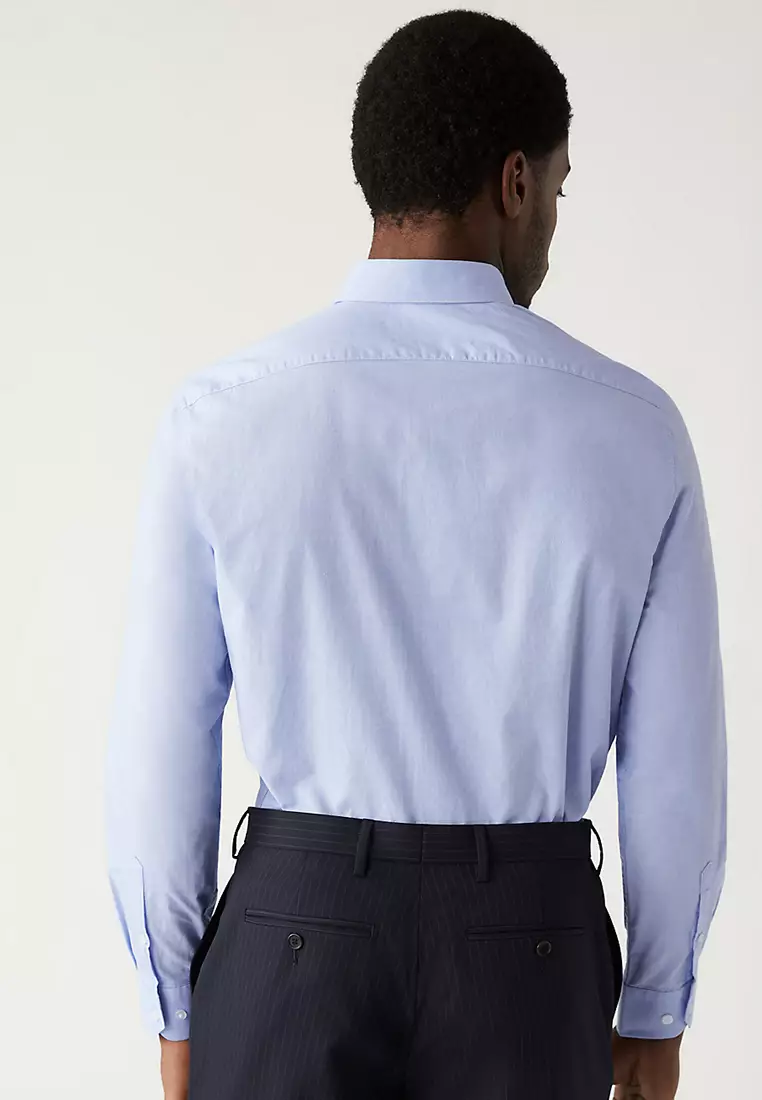 Regular Fit Pure Cotton Textured Shirt