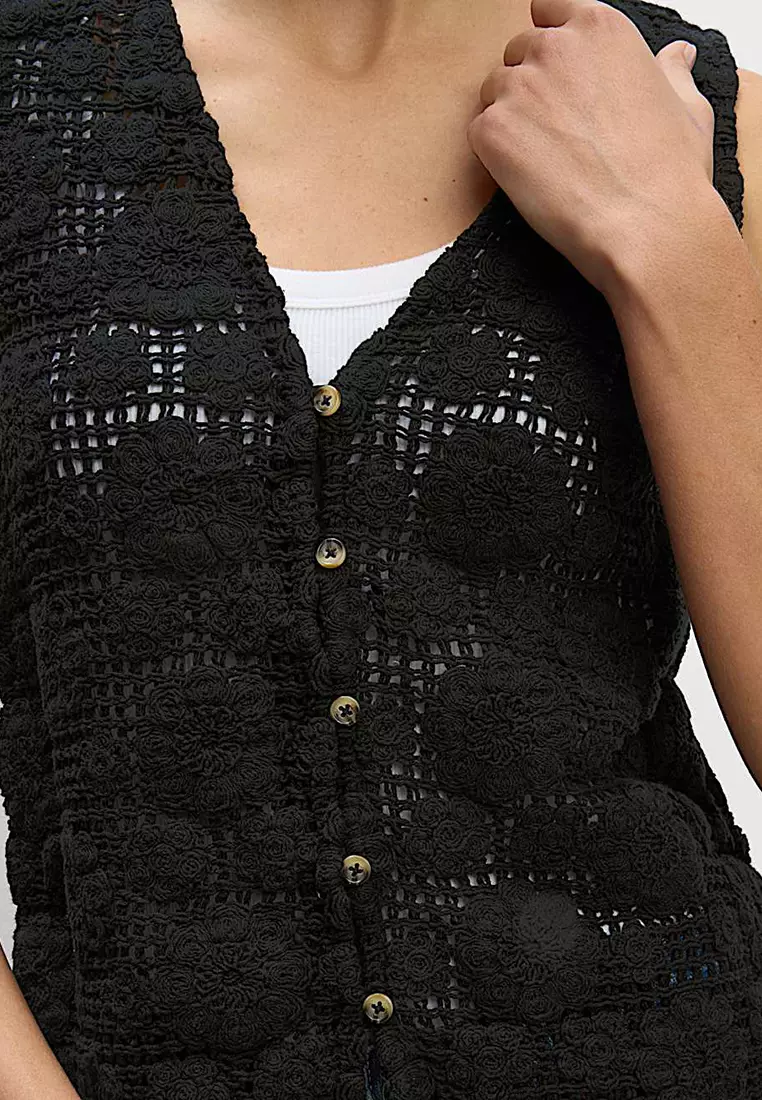 Pure Cotton Textured Vest