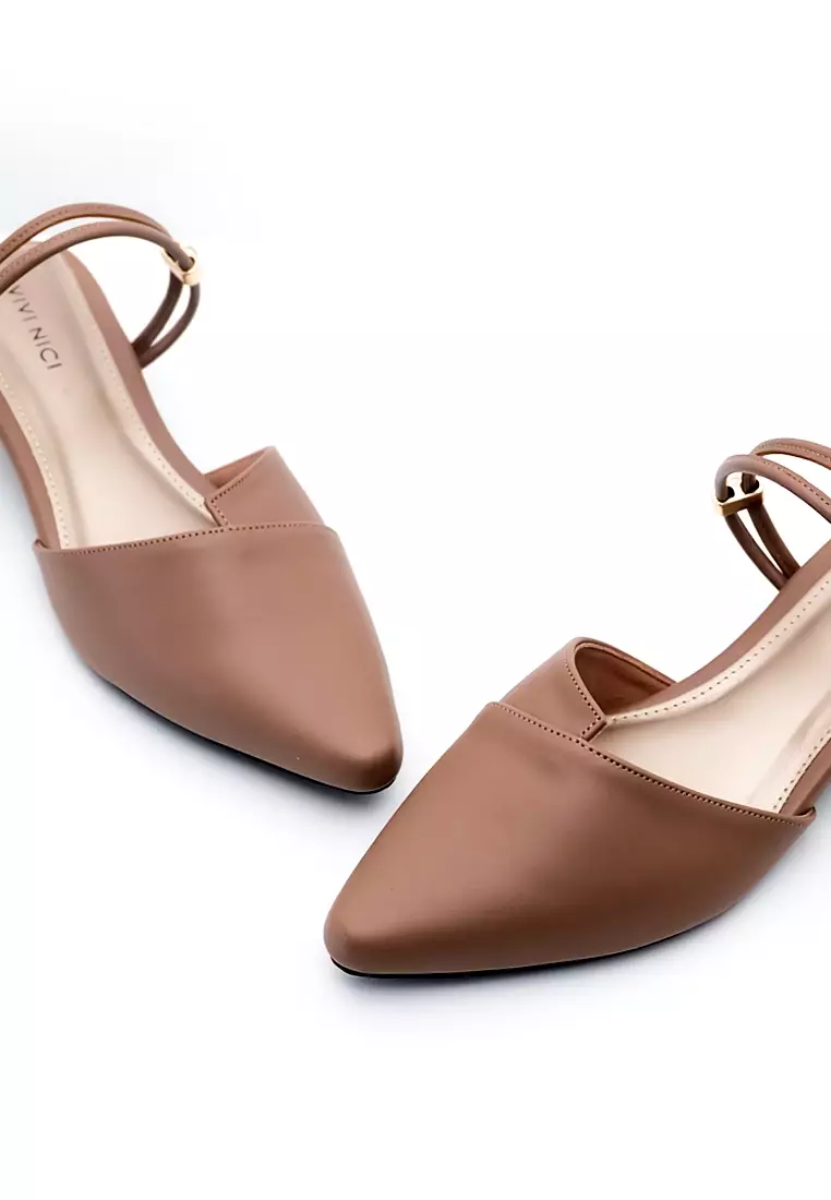 VIVI NICI - Blair Sandal Mules Hak 3 Cm Milk Coffee