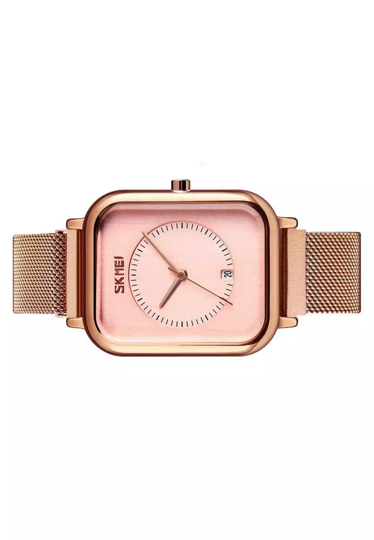 Jam Tangan Casual Analog Wanita Strap Tali Material Stainless Steel QP08 ORIGINAL