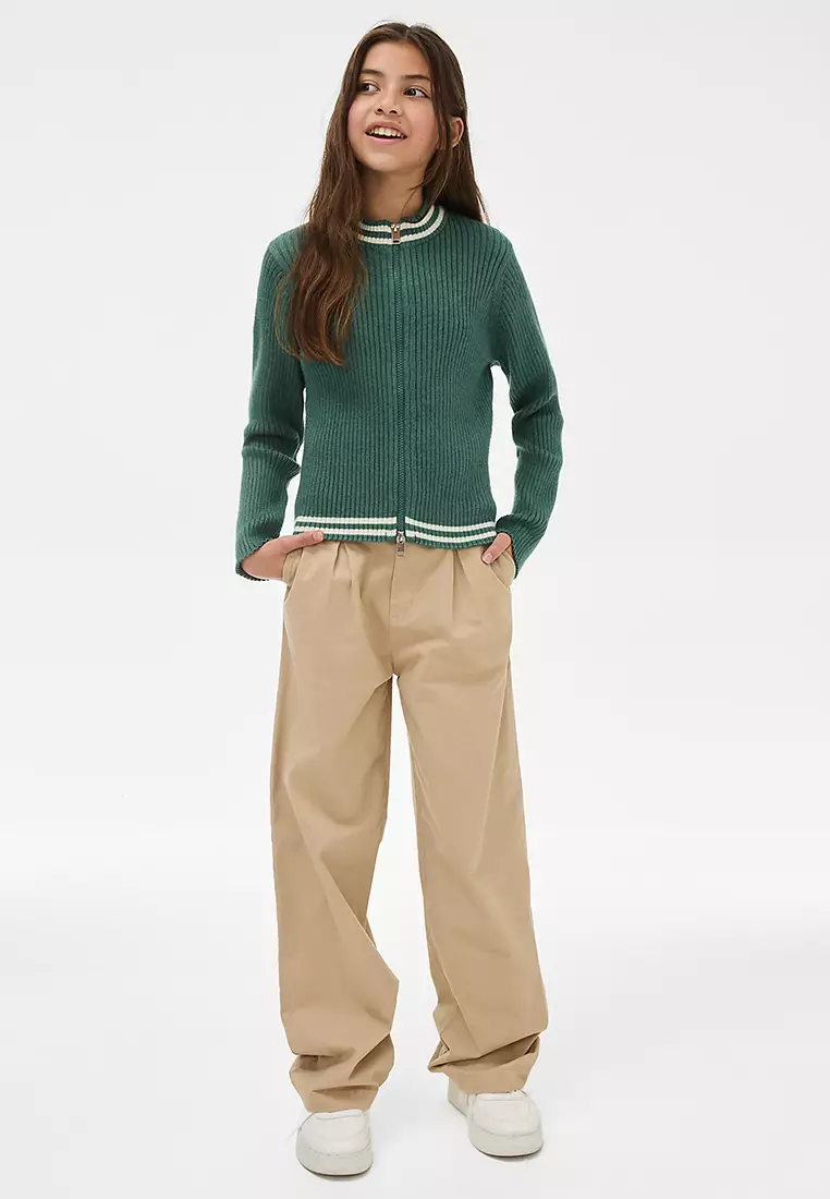 Knitted Zip Through Cardigan