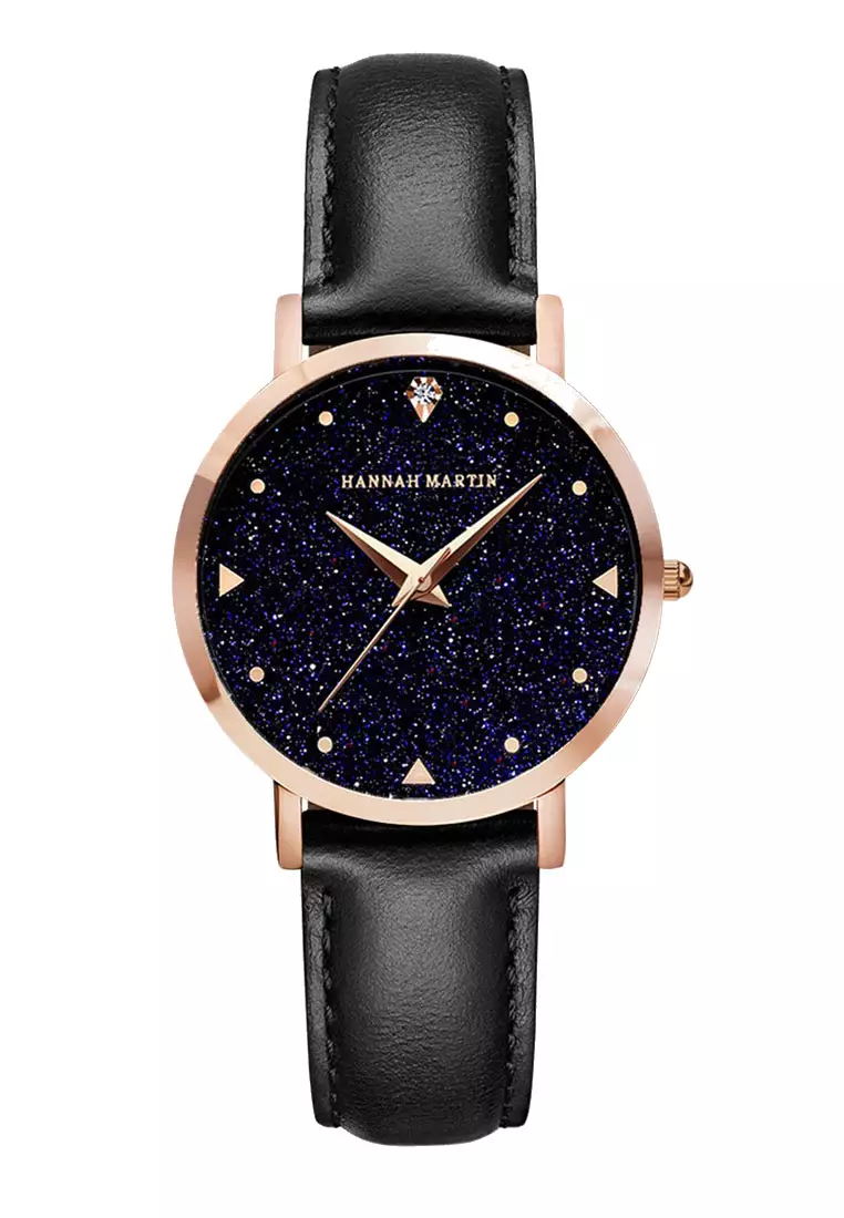Buy HANNAH MARTIN Hannah Martin Women Classic Crystalline Leather Quartz Watch Online | ZALORA ...
