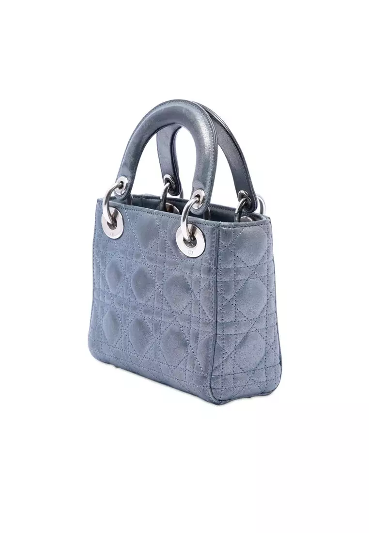 Pre-Loved Dior Mini Iridescent Lambskin Cannage Lady Dior
