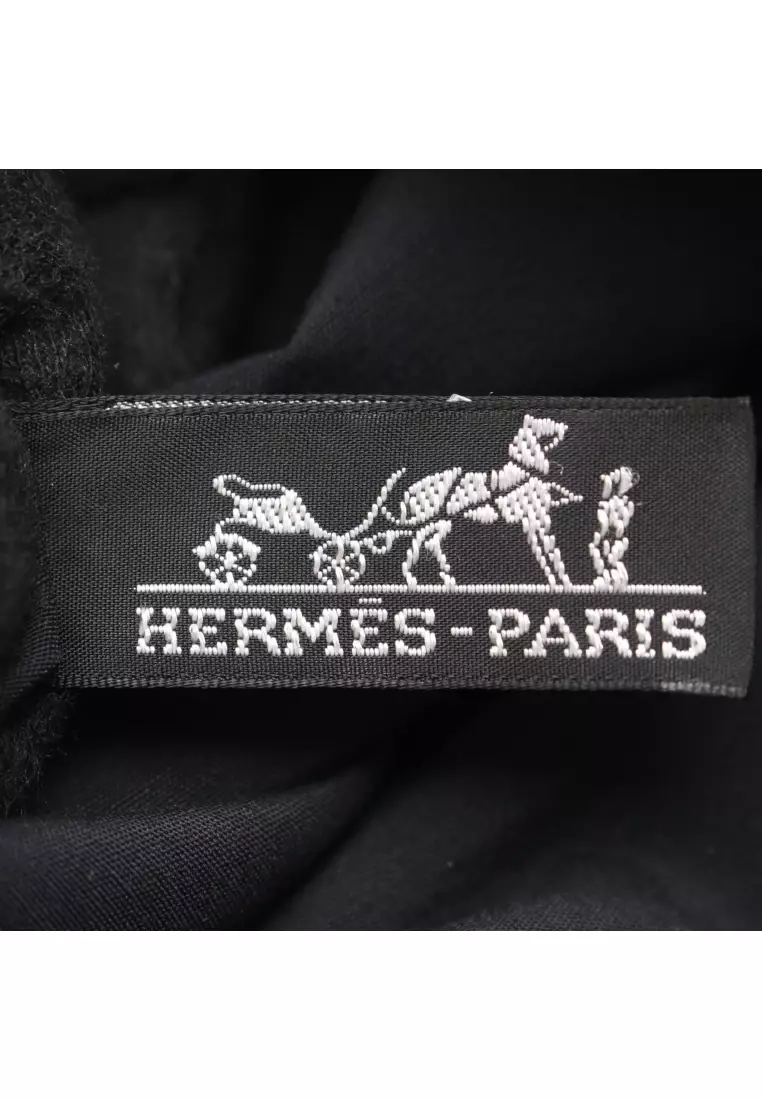 Pre-Loved Hermès Yell line Kabas Handbag tote bag nylon canvas Dark gray silver hardware