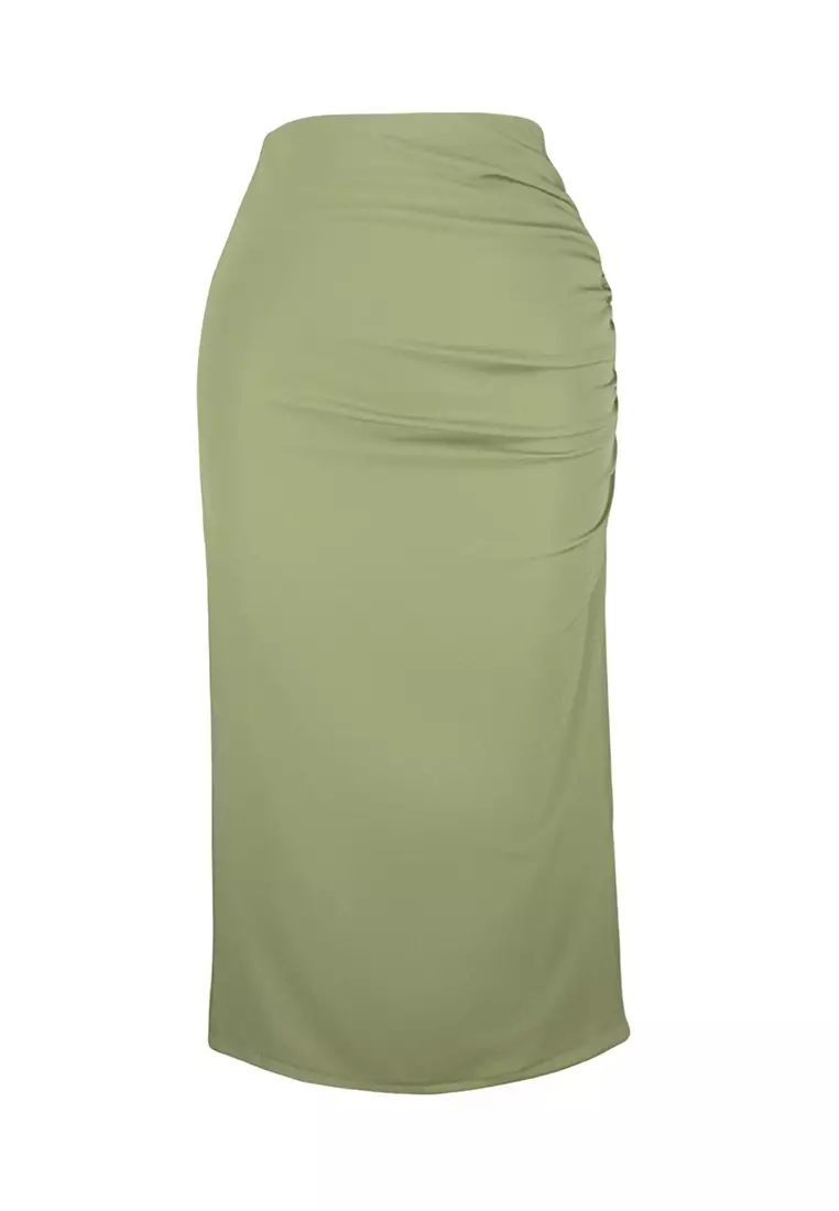 Ruched Midi Skirt