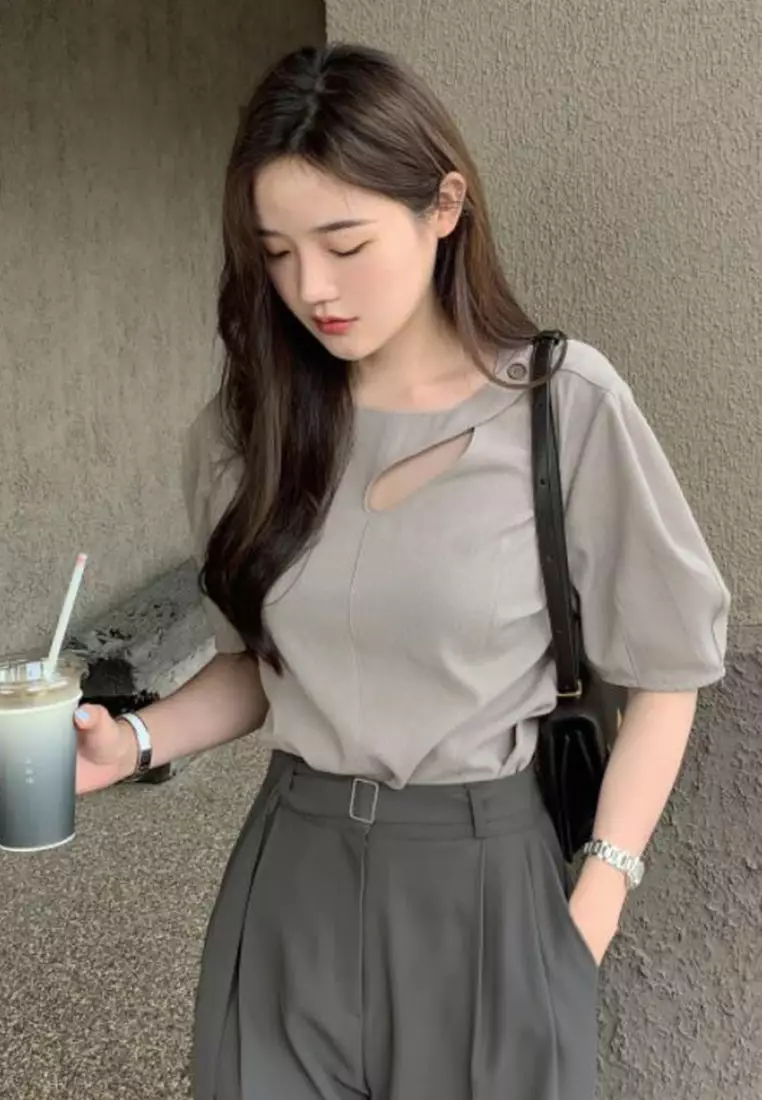 2025 Solid Color Summer French Fashion Top CA25042908GY