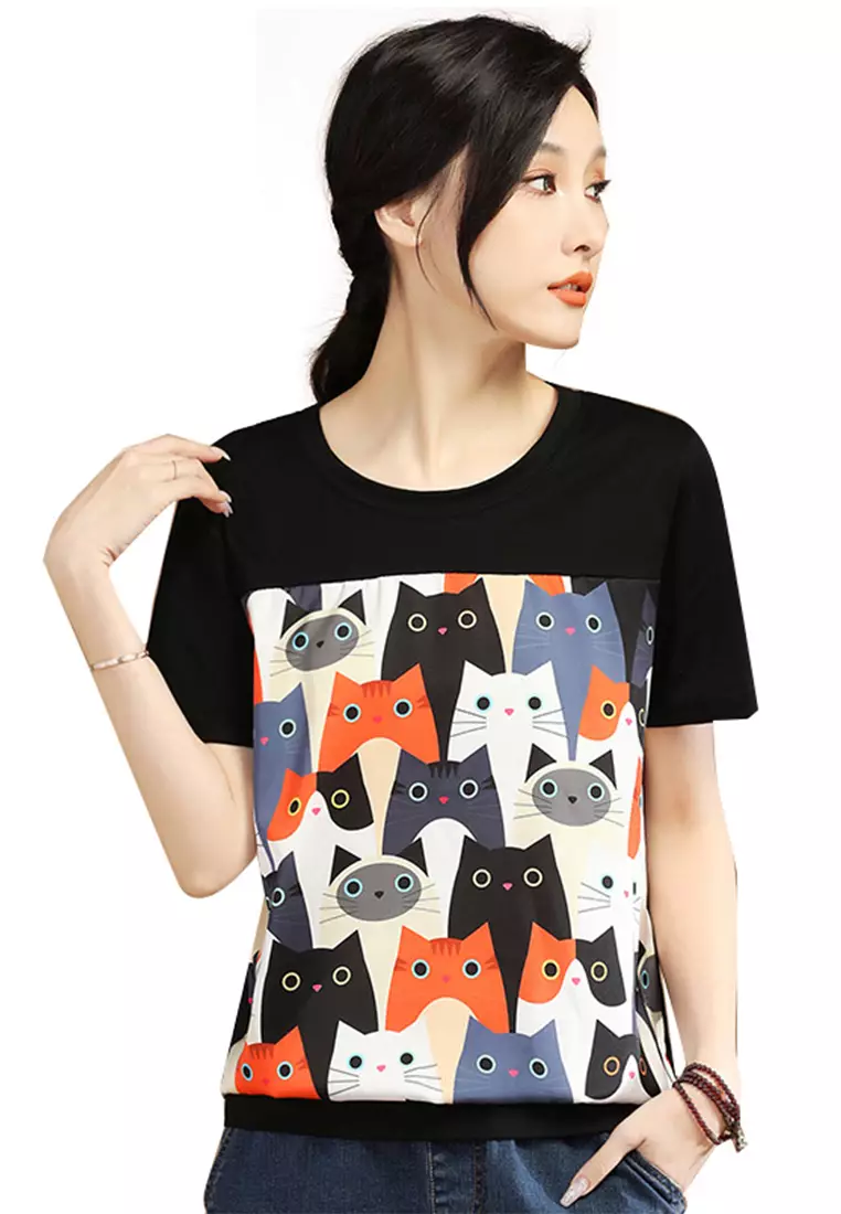 Buy A IN GIRLS Cute Print Panel T Shirt Online ZALORA Malaysia