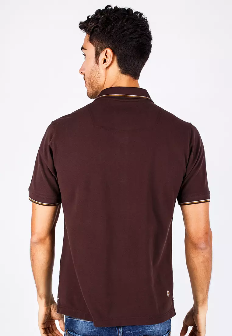 Johnwin - Kaos Casual Polo Pria - Cokelat - FTS.625.M017.01.C S/S