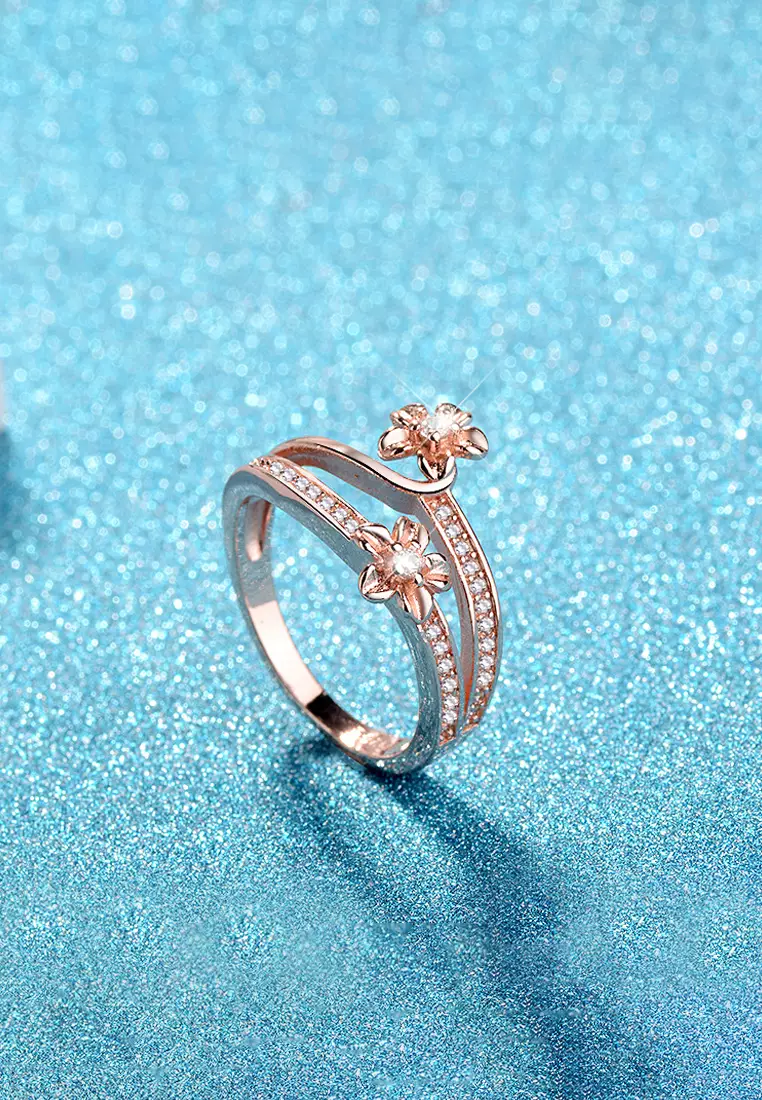 Cincin Wanita Titanium Berlian Perhiasan Fashion Korea Original Cincin Cewek Rings Kotak Indah