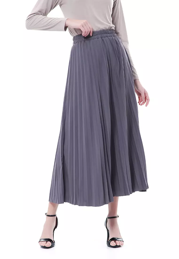 Nashywa Rok Bawahan Muslimah Wanita Regular Fit Premium Quality - Grey