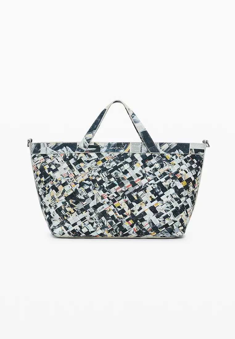 Medium braided shopper bag