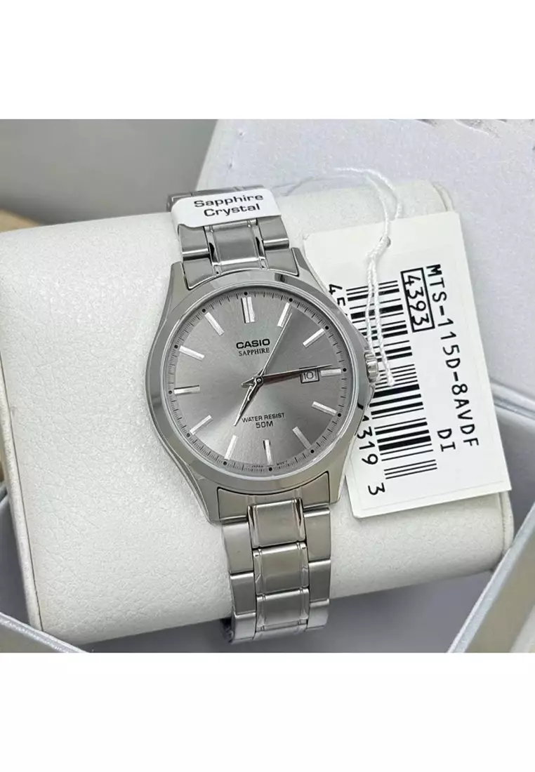 MTS-115D-8A Men Analog Watch with Silver Stainless Steel Band