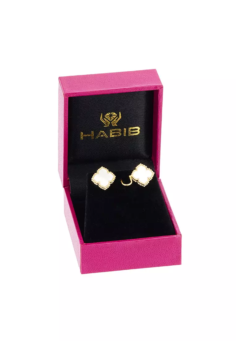HABIB Mother Of Pearl Earrings in 750/18K Yellow Gold 457800125(YG)-MOP