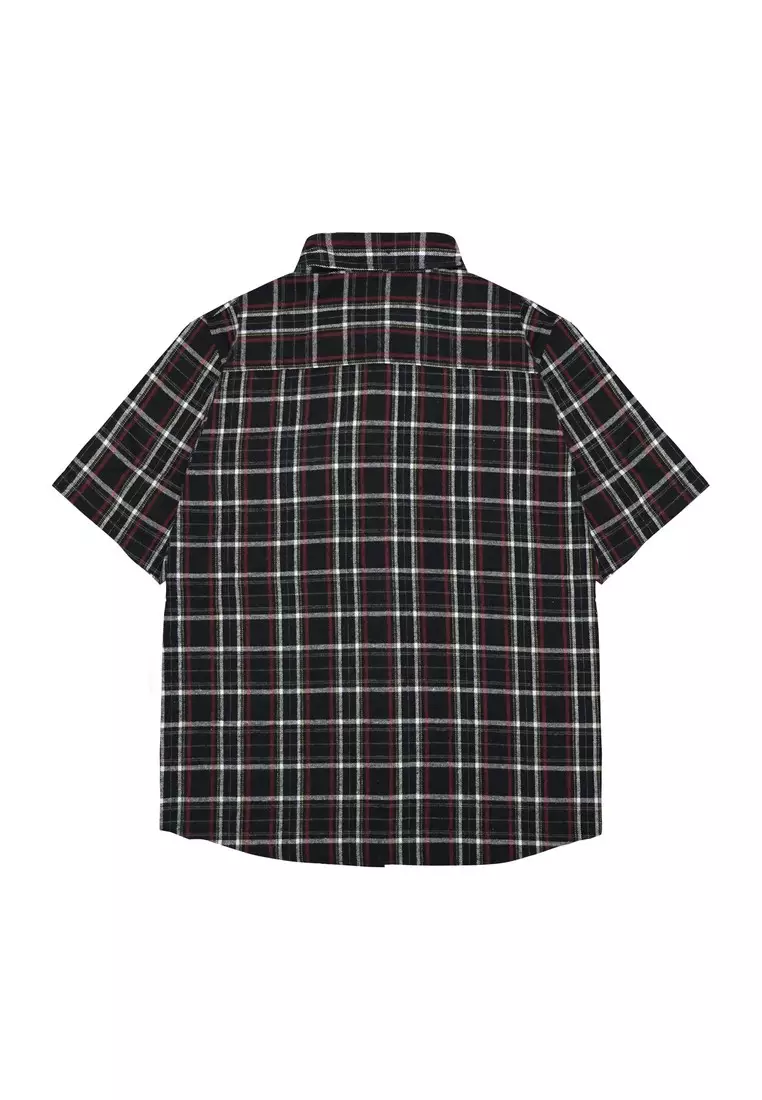 3Second Men's Flannel Plaid Shirt Short Sleeve Regular Fit Rico OL-C040225