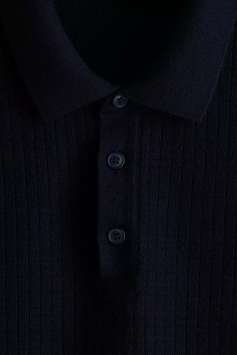 Regular Fit Textured-knit polo shirt