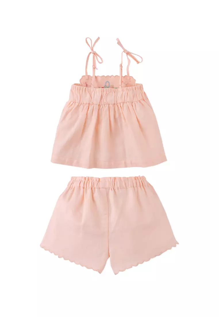 Baby Hinata Embroidered Empire Tunic Blouse & Shorts Set