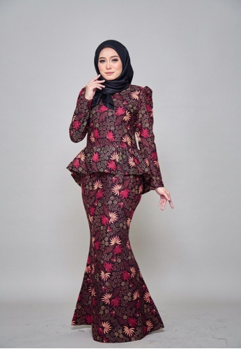 CHYARA 3.0 - Batik Peplum Hanna for Lady from ROSSA COLLECTIONS in Black and Beige