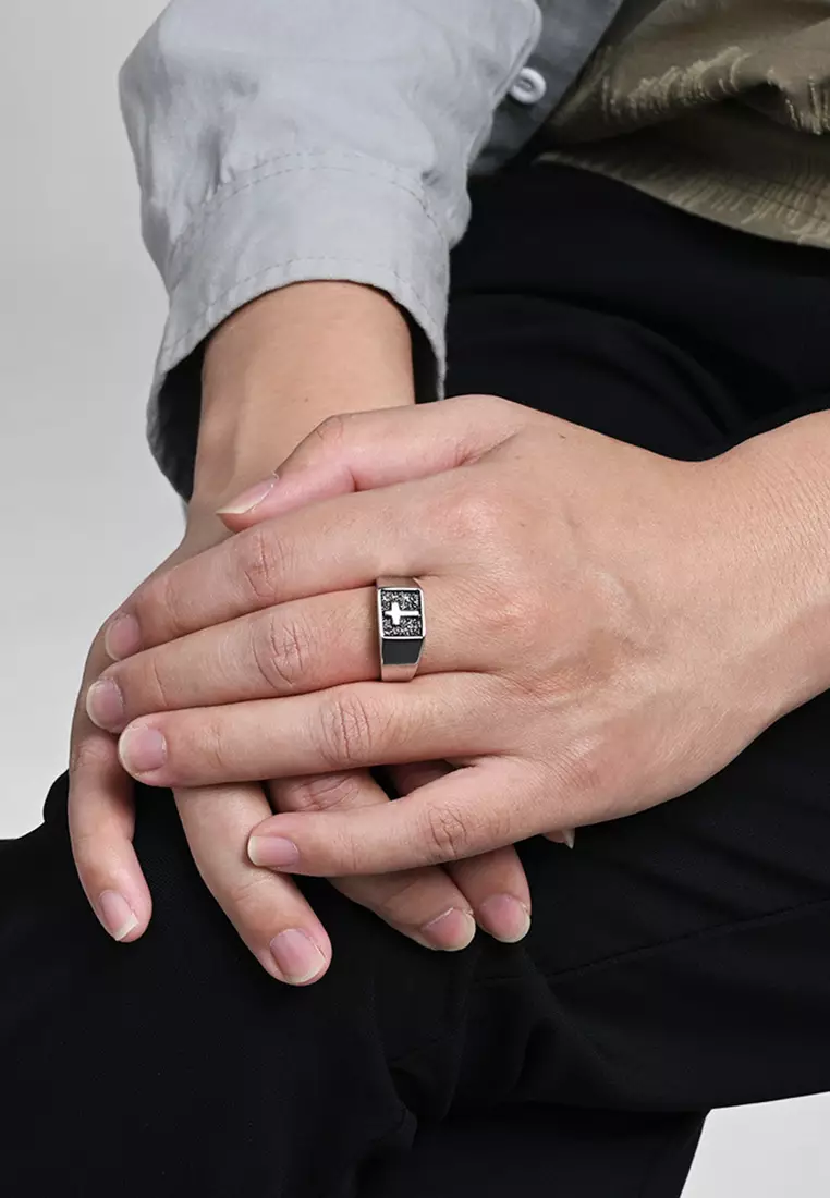 Titanium Steel Cross Stamp Ring JW QF-JZ1047