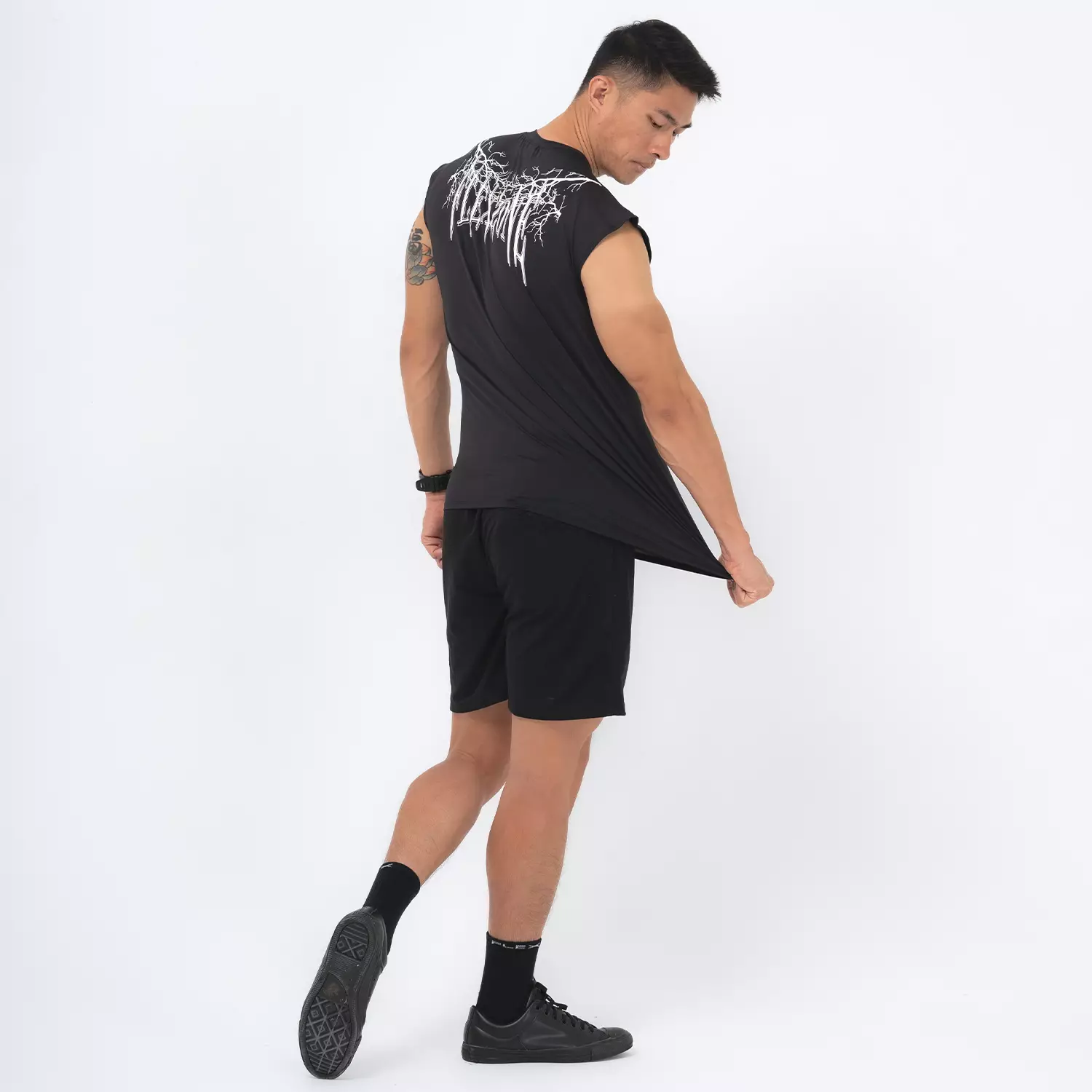 Sports Sleeveless Gothic style Black