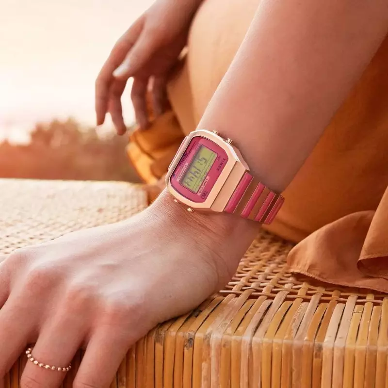 Jam Tangan Wanita Timex T80 Pink Dial TW2W41600V5 Original