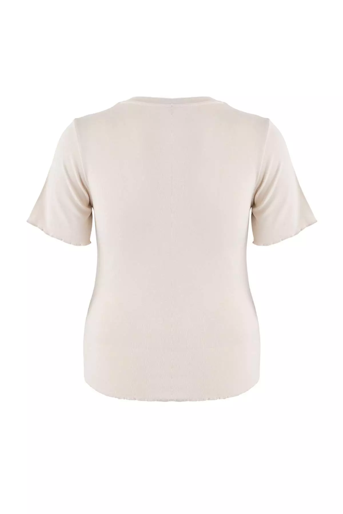 Wardrobe Essentials Stone Neckline Piped Detail Soft Keys Knitted Large Size Blouse Tbbss26Af00025