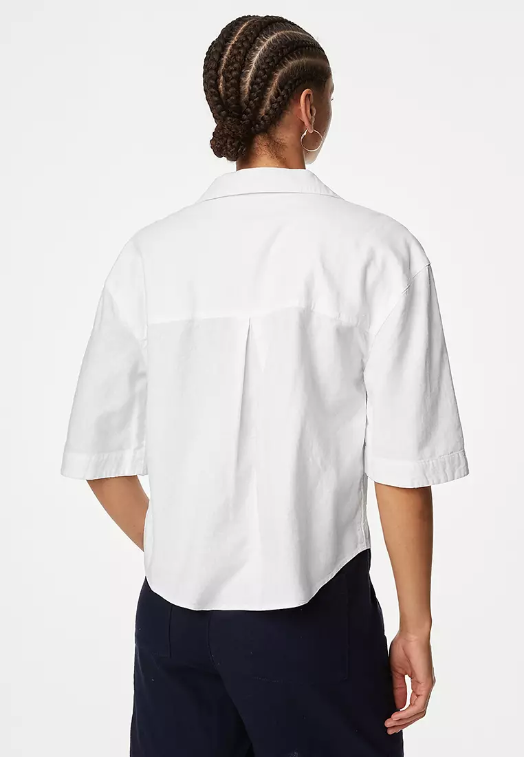 Linen Rich Collared Relaxed Shirt