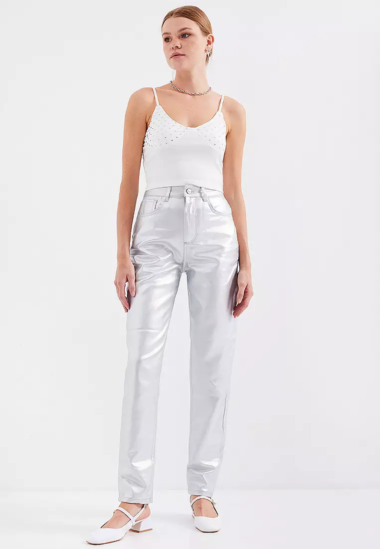 Rope Strap Crop Top White