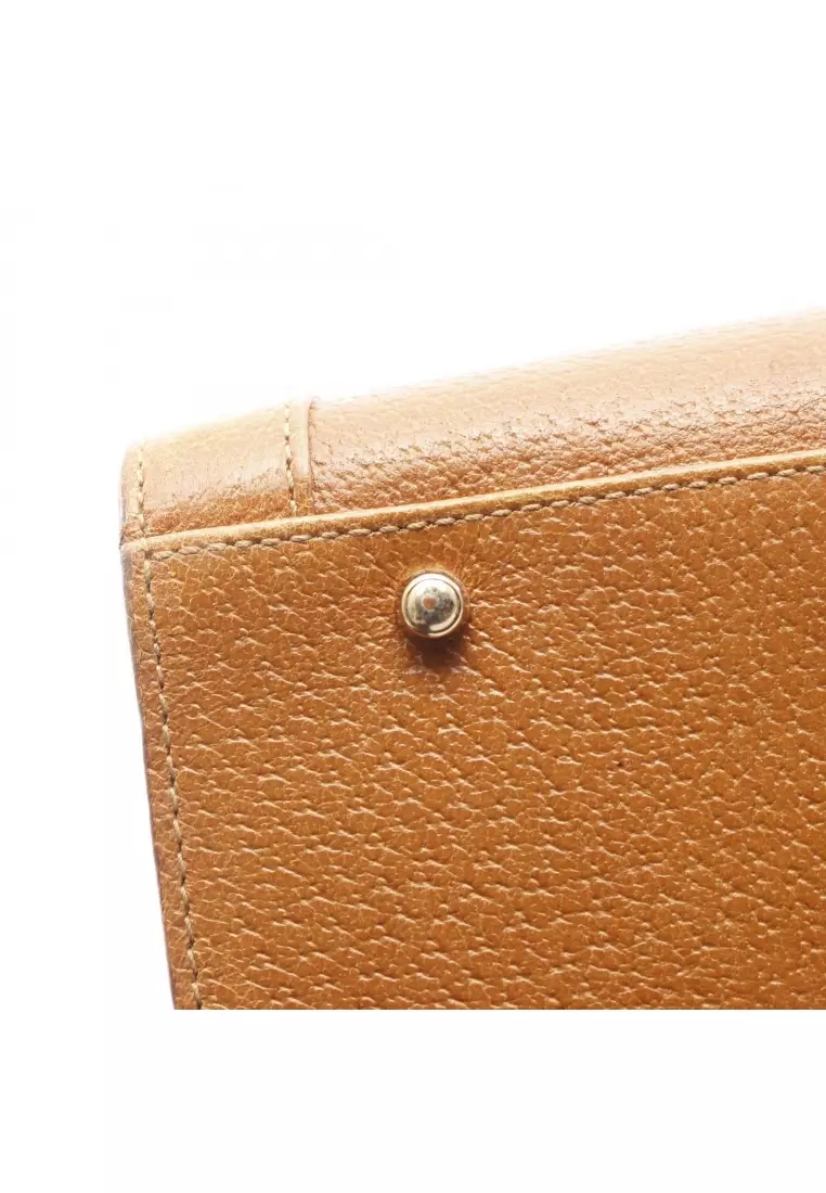 Pre-Loved Gucci Bamboo Handbag tote bag leather light brown