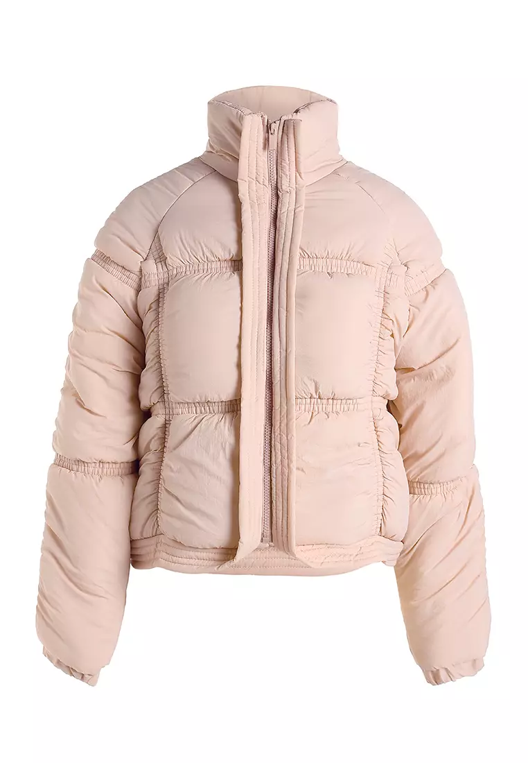 Jaket Puffer Tebal Warna Pink