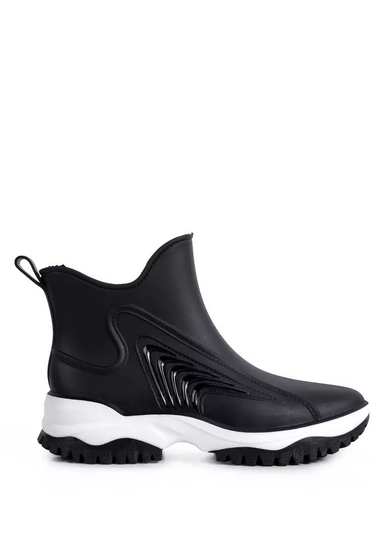 Discount on London Rag  shoes - SKU: Black Whaler Color Block Rainboots