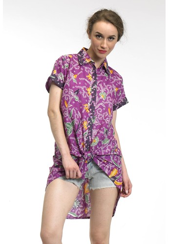 Batik hi-low bottom Shirtdress