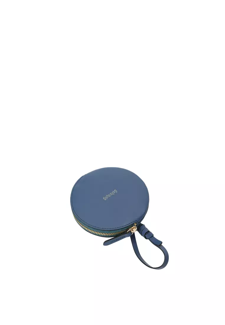 Strap Round Zip Card Case - Cobalt