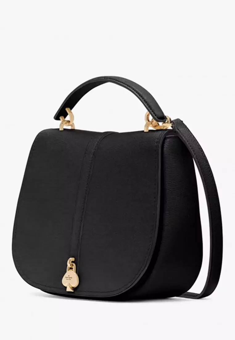 Kayla Pebbled Leather Saddle Bag