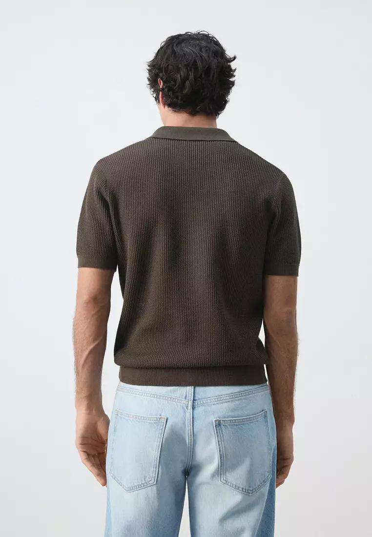 100% Cotton Knitted Structure Polo Shirt