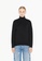 SISLEY black Oversized fit sweater with porthole 1B697AAC042AE0GS_1