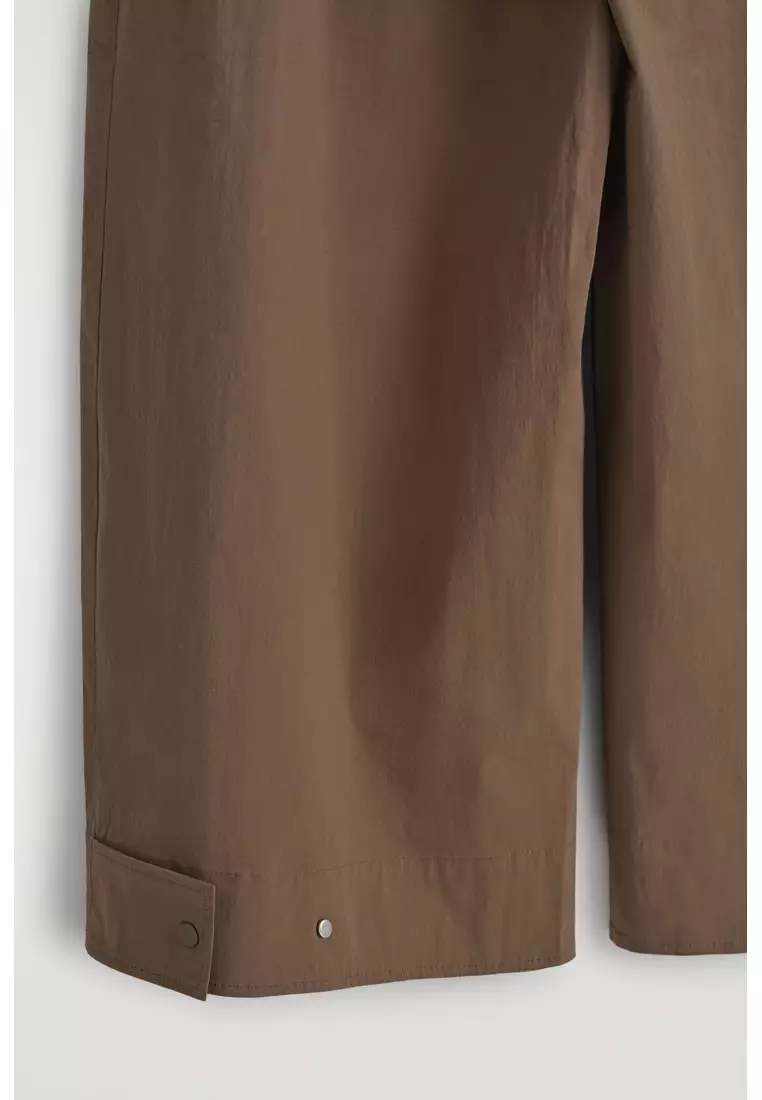 COTTON BARREL-LEG TROUSERS
