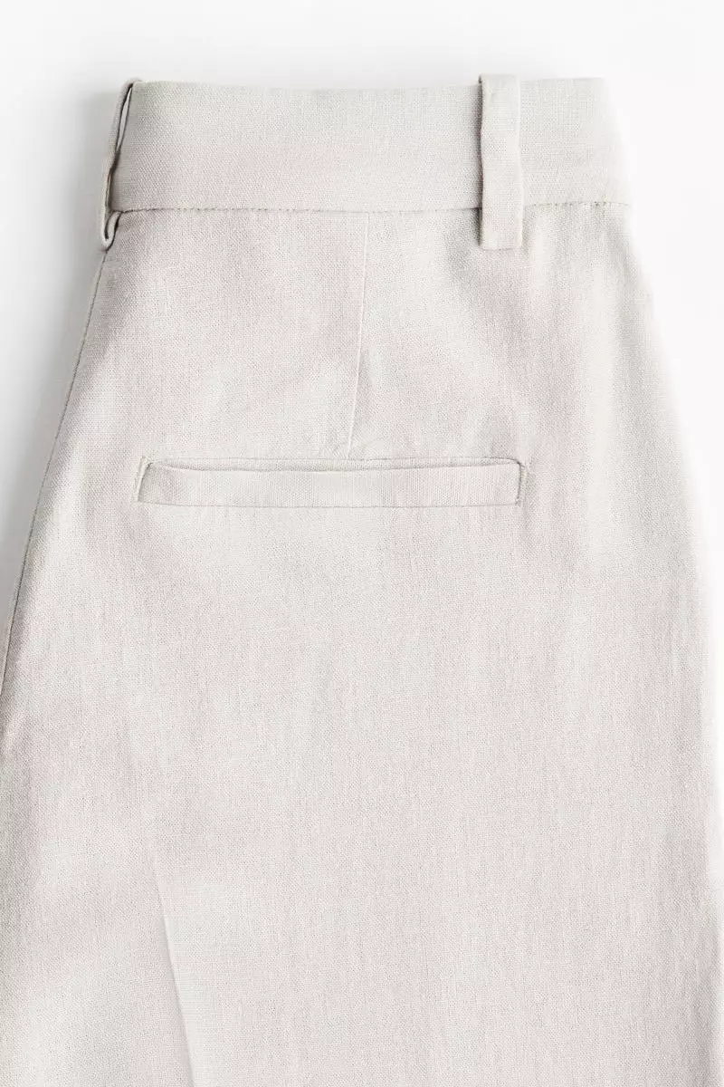 Wide linen-blend trousers