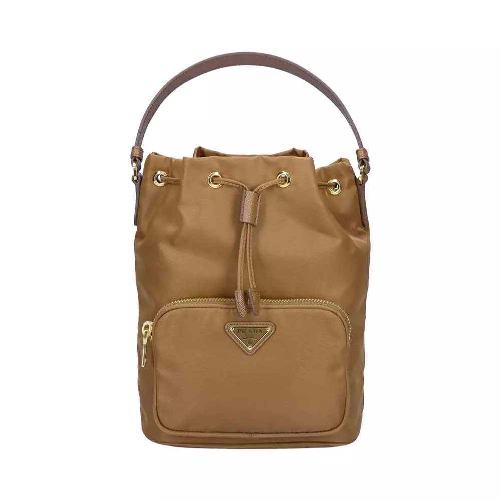 Duet Re-Nylon Bucket Shoulder Bag Brandy