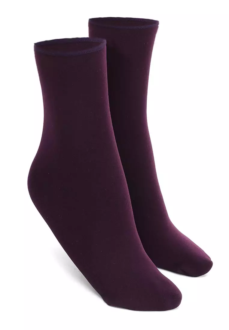 Seish Kaos Kaki Pria Wanita Snow Socks Casual Footwear Material Wool ORIGINAL - Purple