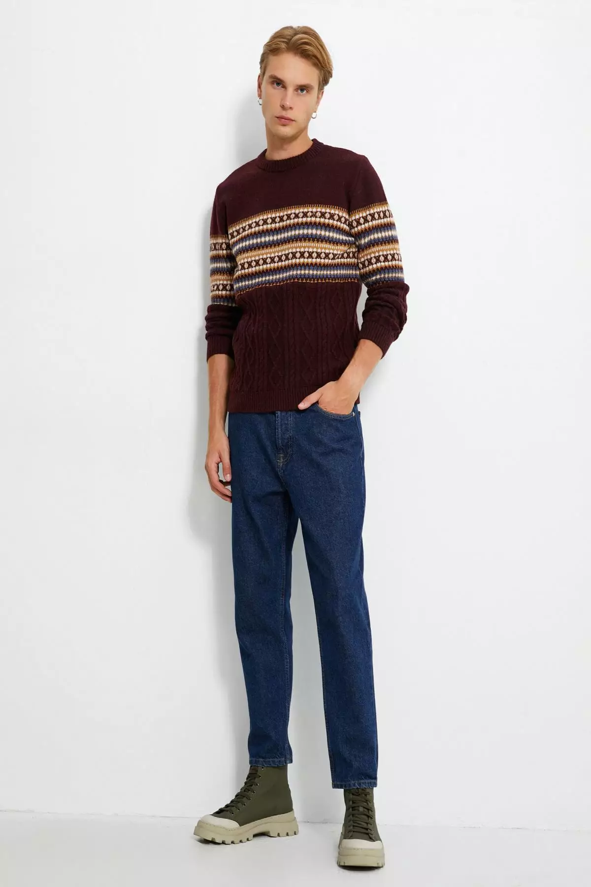 Patterned Knitted Sweater