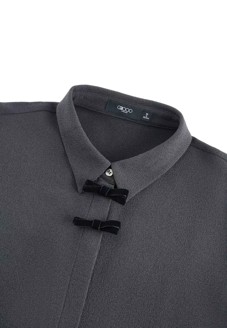 G2000 Shirt Blouse with Mini Contrast Bows