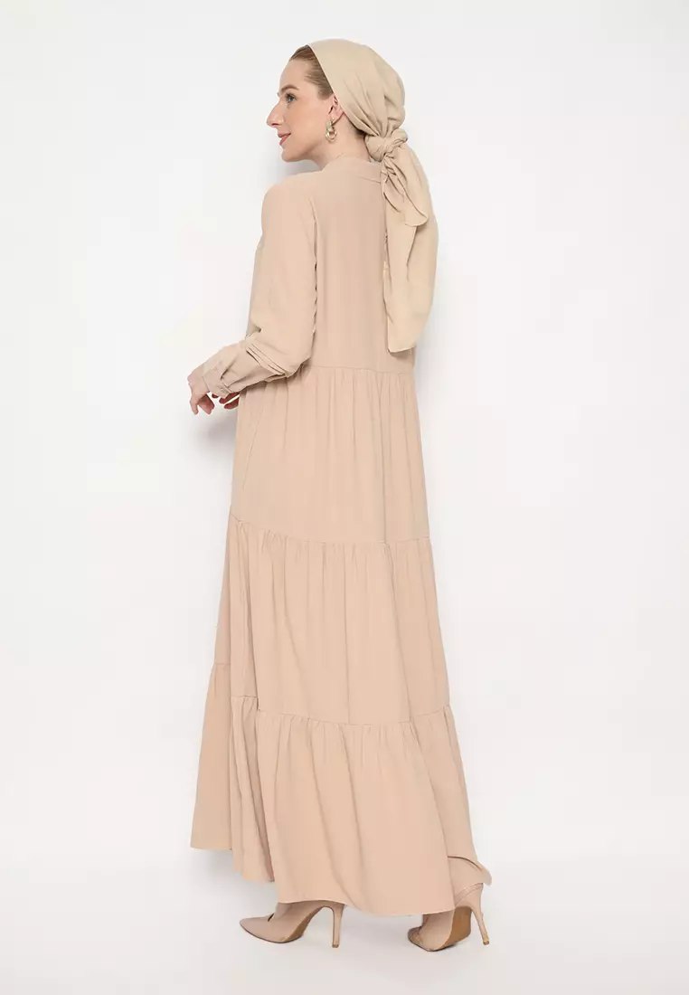 Mosleem Dress Peach Rayon Arlette By Brilliant Girl Warna Salem