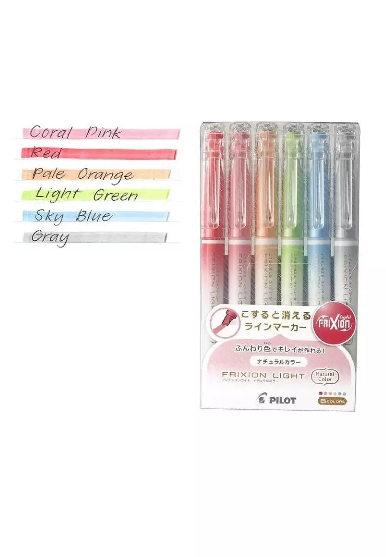 Pilot Highlighter FriXion Light, 6 Soft Color Set (SFL-60SL-6CS)