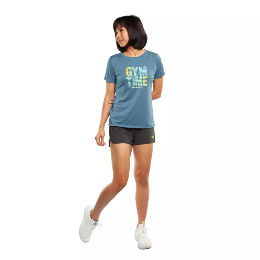 Baju Olahraga Wanita  Ladies Short Sleeve Top Print "GYM TIME"