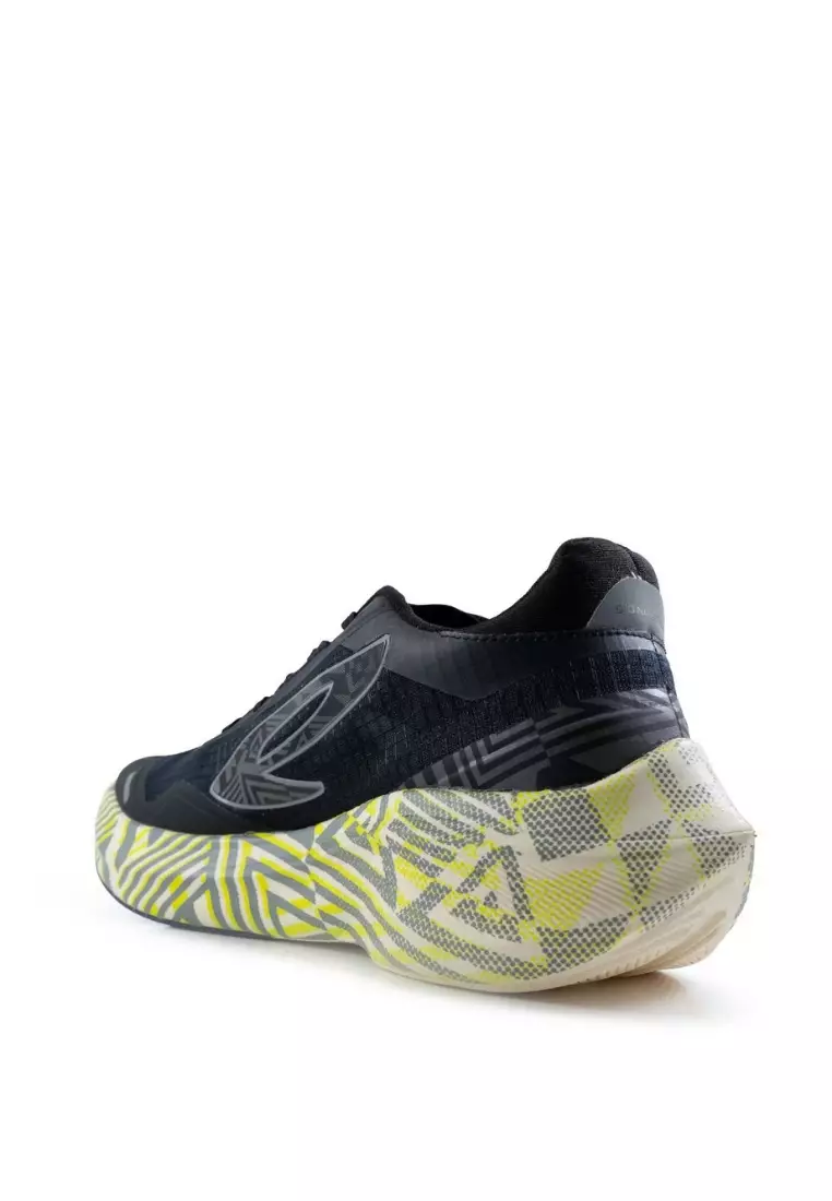 910nineten HAZE METAMOZAIC sepatu running - Hitam/Puith Gading/Hijau Neon