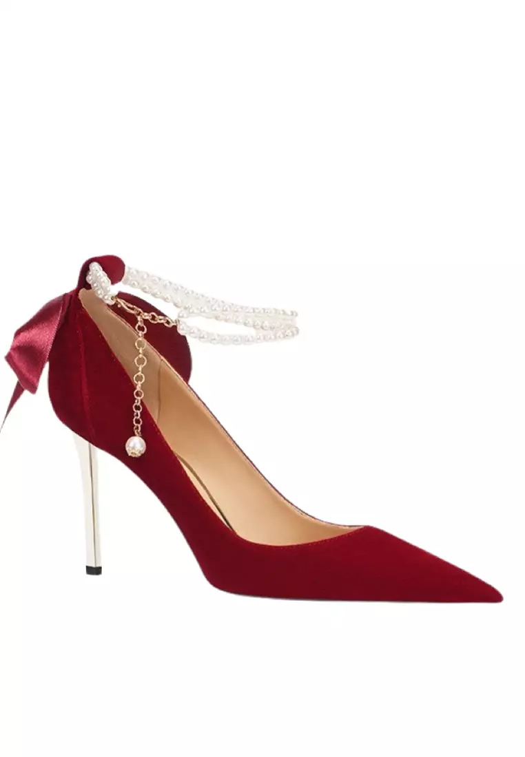 Discount on Twenty Eight Shoes  shoes - SKU: 8cm Pearl Strap Pointed Wedding Heels Px708-B30-1